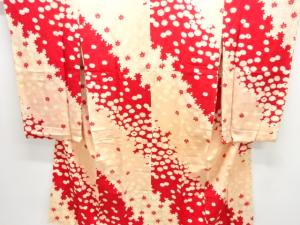 アンティーク　錦紗菊楓模様長襦袢